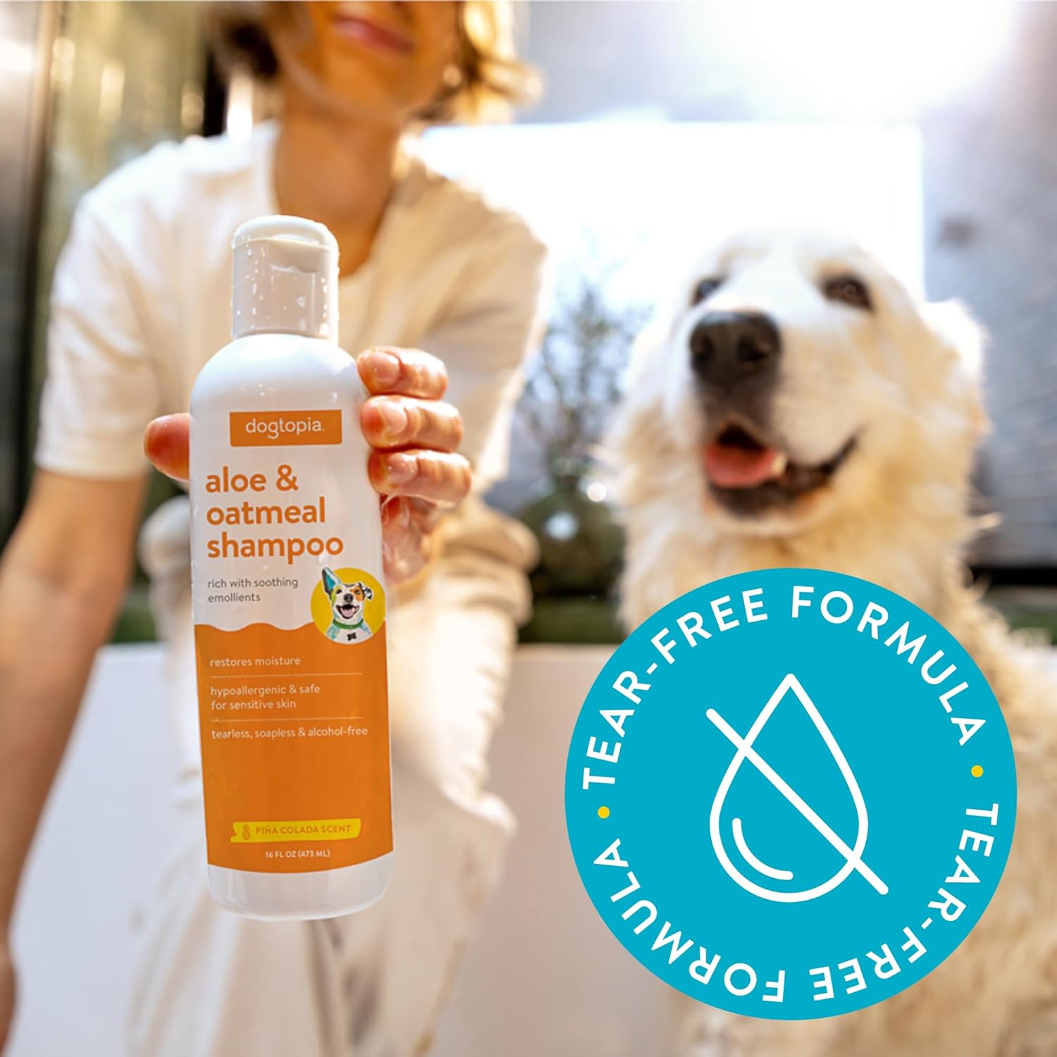 Aloe & Oatmeal Soothing Dog Shampoo Pina Colada Scent Hypoallergenic 1 ...