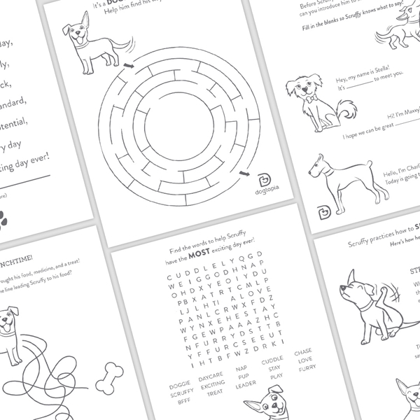 Example activities inside coloring book